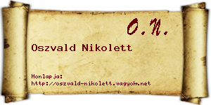 Oszvald Nikolett névjegykártya